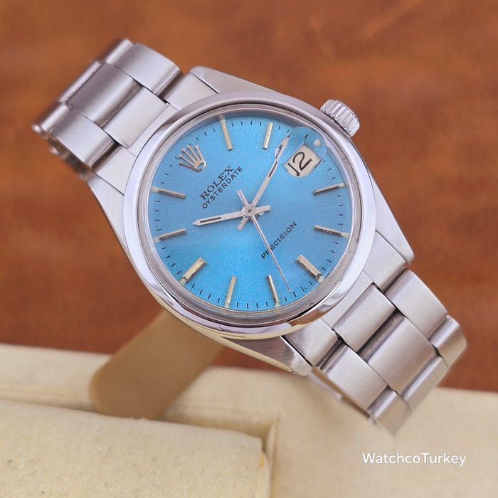 Rolex - Oyster Perpetual Date Precision Tiffany color Dial - Ingen mindstepris - Ref. 6466 - Kvinder - 1970-1979