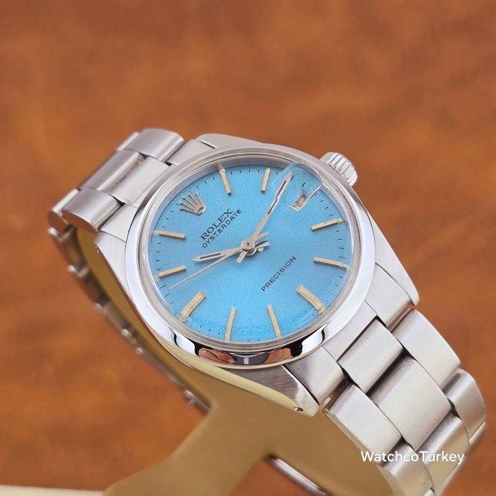 Rolex - Oyster Perpetual Date Precision Tiffany color Dial - Ingen mindstepris - Ref. 6466 - Kvinder - 1970-1979