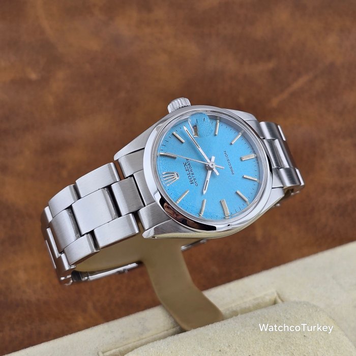 Rolex - Oyster Perpetual Date Precision Tiffany color Dial - Ingen mindstepris - Ref. 6466 - Kvinder - 1970-1979