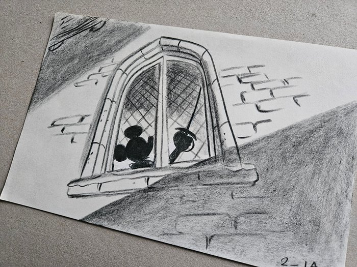 Walt Disney Studios - 2 Originale storyboard-tegninger - The Prince and the Pauper - Mickey Mouse - 1990