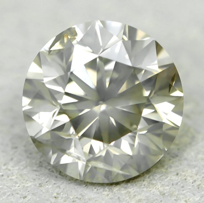 1 pcs Diamant  (Naturfarvet)  - 1.00 ct - Light Gullig Grå - SI2 - Gem Report Antwerp (GRA)