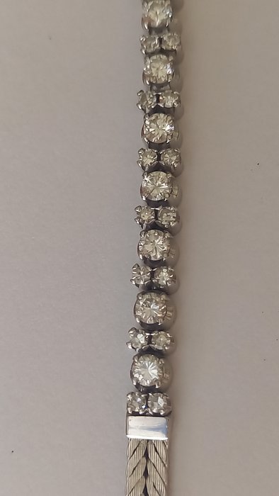 Armbånd - 18 kraat Hvidguld -  1.60ct. tw. Diamant (Naturfarvet)  - Diamant