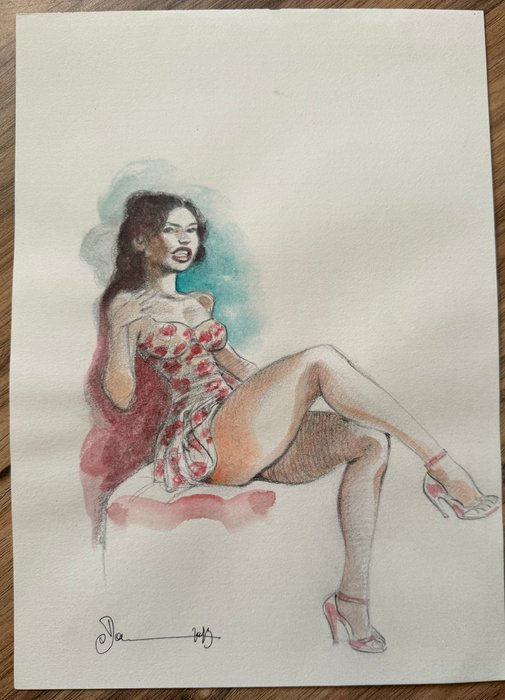 Verlinden, Dan - 1 Original colour drawing - Pin Up - 2019