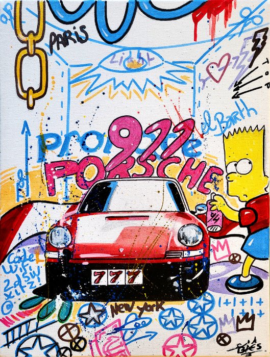 Baes Gerald - Original painting - Porsche Pop Simpson