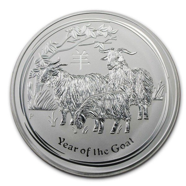 Australien. 2015 1 Kilo $30 AUD Lunar Year of The Goat Silver Coin (In Capsule)