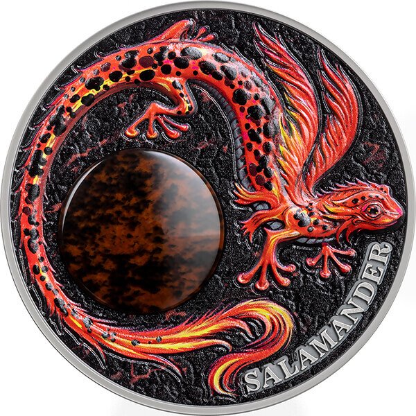 Ghana. 10 Cedis 2023 Phoenix Chronicles of Fire 2 oz Antique finish (.999)