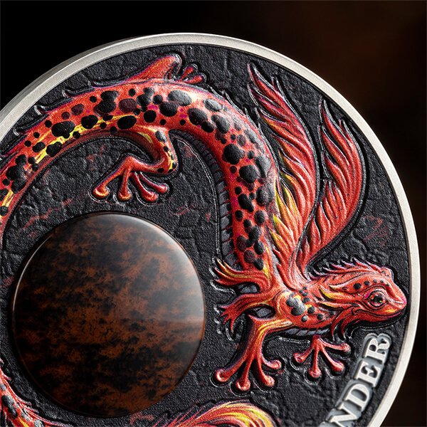 Ghana. 10 Cedis 2023 Phoenix Chronicles of Fire 2 oz Antique finish (.999)