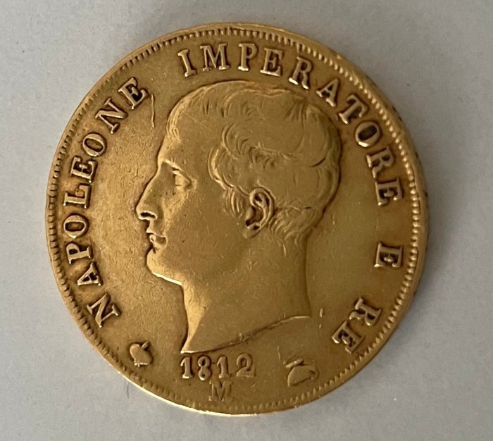 Italien, Kongerige (napoleonsk) Napoléon. 40 Lire 1812 Milano