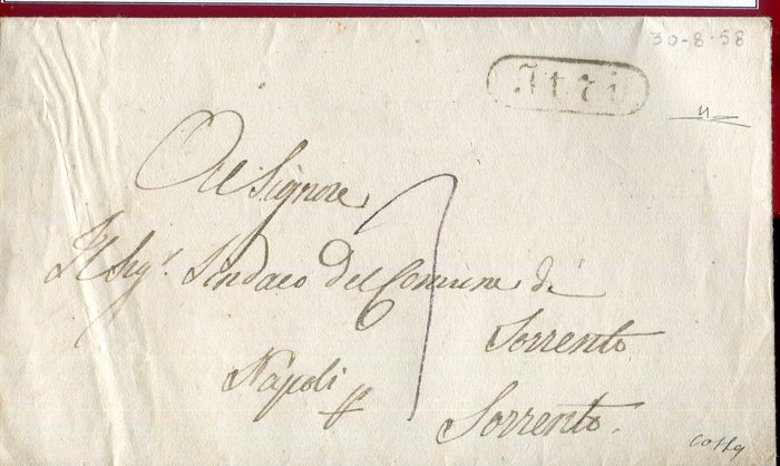 Antikke Italienske Stater - Napoli 1858 - Den meget sjældne annullering af "ITRI" R1 point