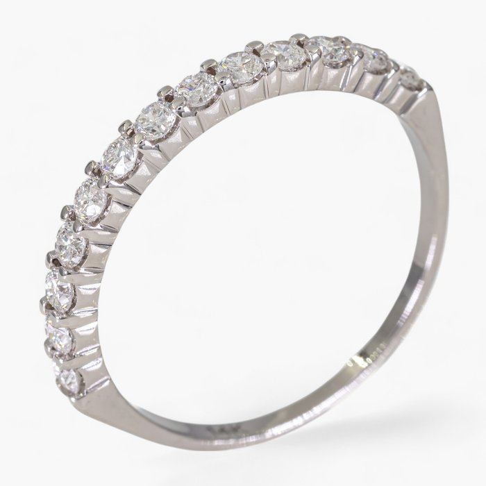 Ingen mindstepris - Ring - 14 karat Hvidguld 052 ct diamanter - IGI certificeret Diamant (Natur)