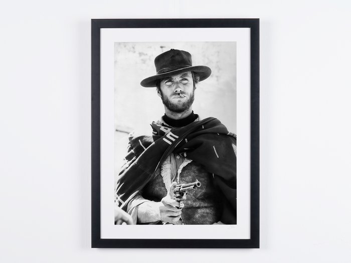 For a Few Dollars More (1965) - Clint Eastwood - Fine Art Photography - Luxury Wooden Framed 70X50 cm - Limited Edition Nr 04 of 50 - Serial ID 16378 - Original Certificate (COA), Hologram Logo Editor and QR Code - 100% New items.