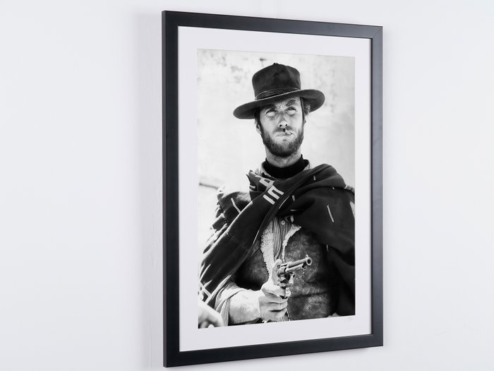 For a Few Dollars More (1965) - Clint Eastwood - Fine Art Photography - Luxury Wooden Framed 70X50 cm - Limited Edition Nr 04 of 50 - Serial ID 16378 - Original Certificate (COA), Hologram Logo Editor and QR Code - 100% New items.