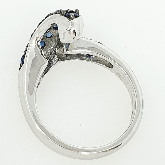 Ring - 18 kraat Hvidguld -  062ct tw Safir