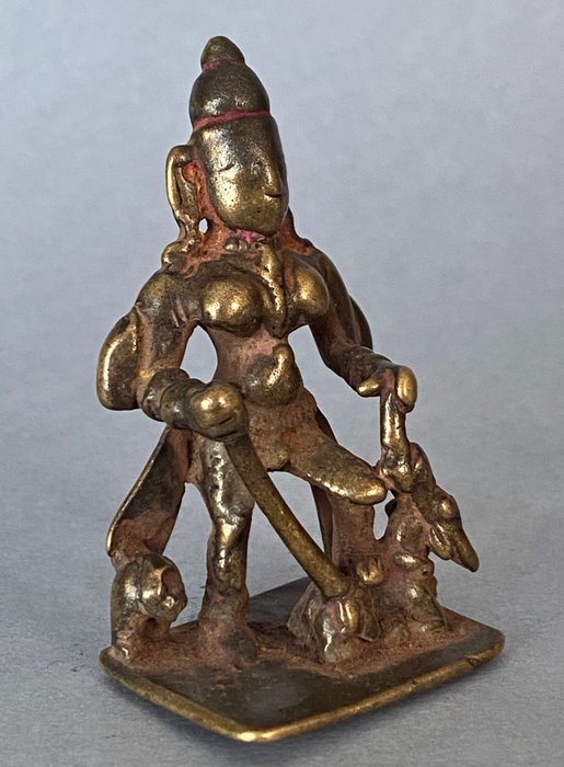 Durga som en repræsentation af Mahishasuramardini - 75 cm - Engangs voks bronze støbning - Indien - Mogulriget (1526-1857)