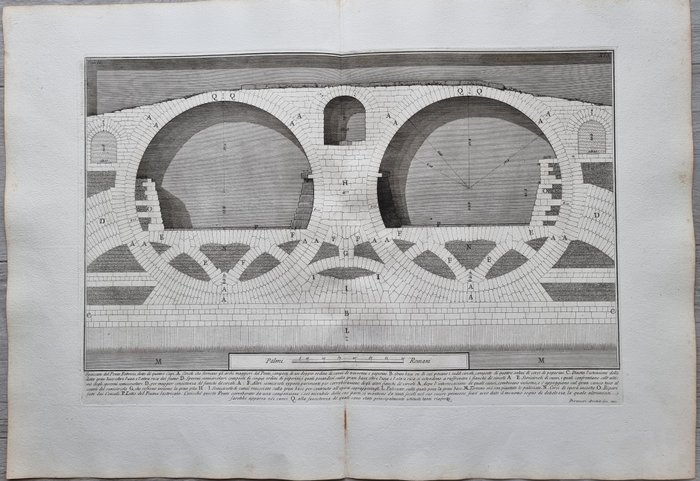 Giovanni Battista Piranesi (1720-1778) - Tom IV tavola XIX - filigrana giglio