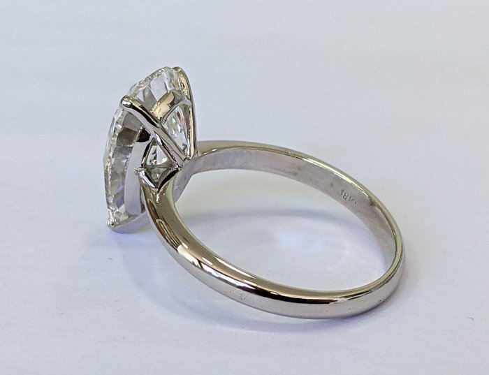 Ingen mindstepris - Ring - 18 kraat Hvidguld -  5.04ct. tw. Diamant (Laboratoriedyrket) - F VS1 IGI