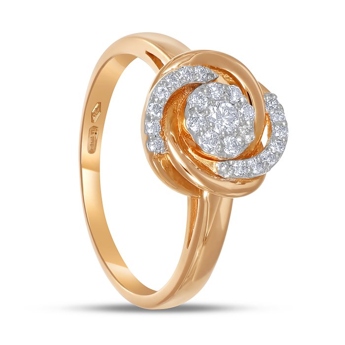 Ring - 18 kraat Gulguld, Hvidguld -  0.42ct. tw. Diamant (Natur)