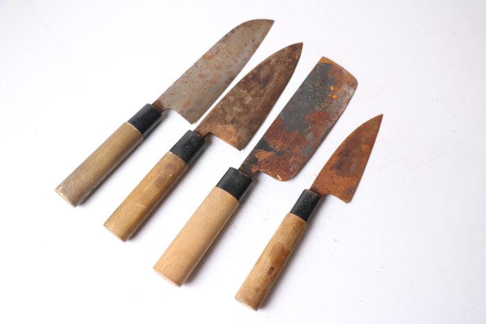 "刀 KATANA"   薄刃 Usuba , 出刃 Deba , - Køkkenkniv - Kitchen knife set - Stål - Japan