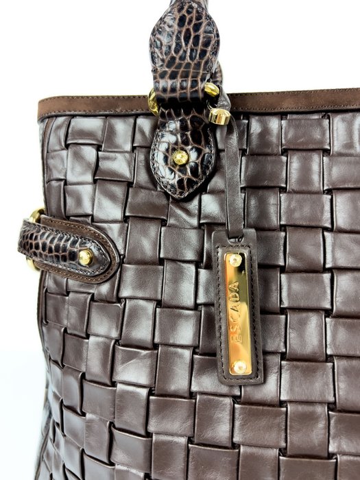 Escada - Woven Leather Croco Style - Skuldertaske