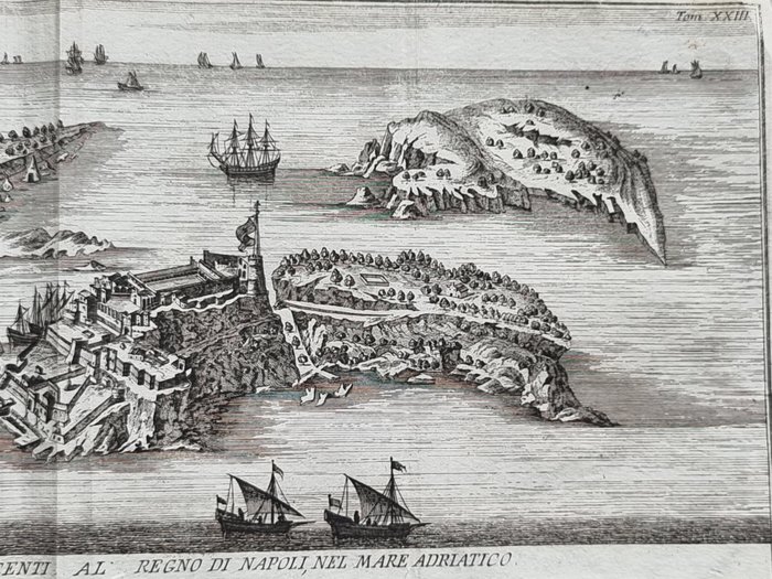 Italien - Puglia; Thomas Salmon / Giovanni Battista Albrizzi - L'isole di Tremiti, aggiacenti al Regno di Napoli, nel mare Adriatico. - 1751-1760