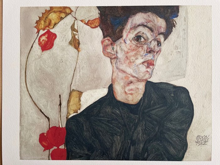 Egon Schiele (1890-1918), after - Blondes Mädchen mit grünen Strümpfen