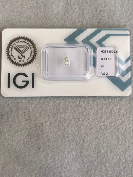 1 pcs Diamant  (Natur)  - 041 ct - Radiant - G - VS2 - International Gemological Institute (IGI)