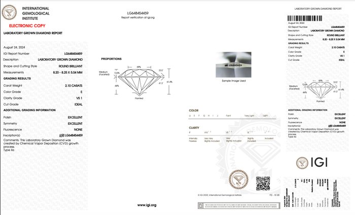 Ingen mindstepris - Halskæde med vedhæng - 18 kraat Hvidguld -  2.10ct. tw. Diamant (Laboratoriedyrket) - Og VS1 IDEAL