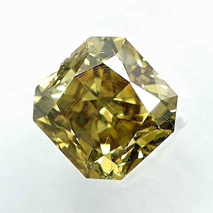 1 pcs Diamant  (Naturfarvet)  - 0.30 ct - Radiant - Fancy Grålig Gul - I1 - International Gemological Institute (IGI)