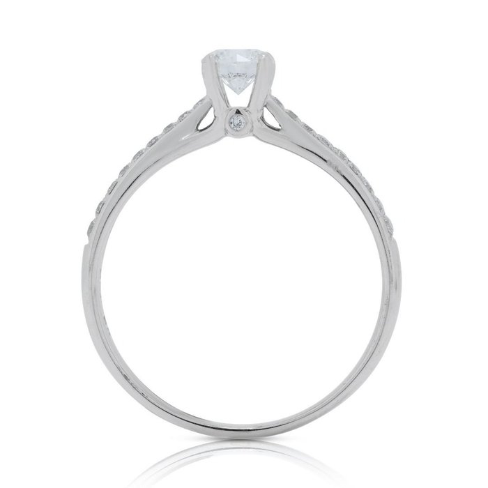 Ring - 18 kraat Hvidguld -  0.44ct. tw. Diamant (Natur) - Diamant - Sjælden runde Modificeret