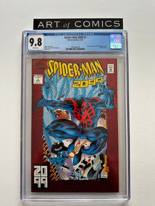 Spider-Man 2099 #1 - Origin Spider-Man 2099 - Red Foil Cover - CGC Graded 98 - Extremely High Grade!! - White Pages!! - 1 Graded comic - Første udgave - 1992