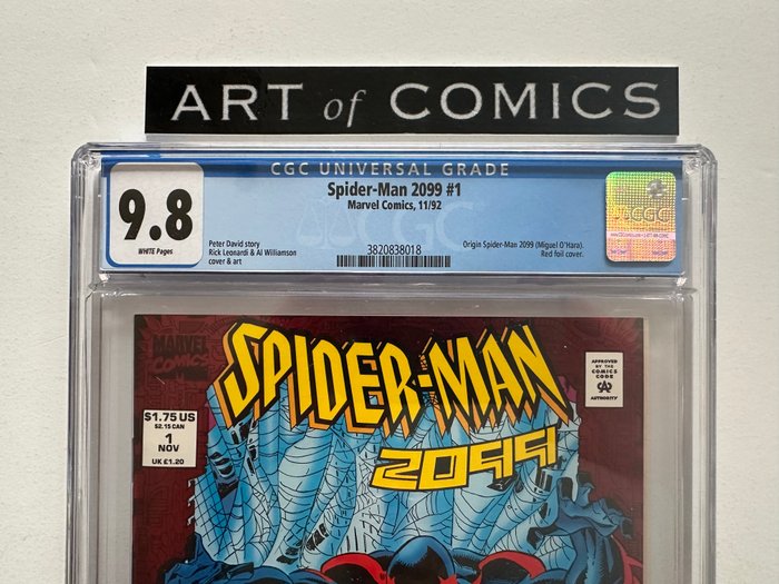 Spider-Man 2099 #1 - Origin Spider-Man 2099 - Red Foil Cover - CGC Graded 98 - Extremely High Grade!! - White Pages!! - 1 Graded comic - Første udgave - 1992