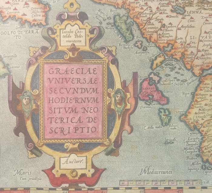 Europa - Middelhavet / Bulgarien / Albanien / Nordmakedonien / Tyrkiet / Grækenland / Italien; Abraham Ortelius / Giacomo Castaldi - Graeciae Universae Secundum Hodiernum Situm Neoterica Descriptio Iacobo Castaldo Pedemontano Auctore - 1581-1600