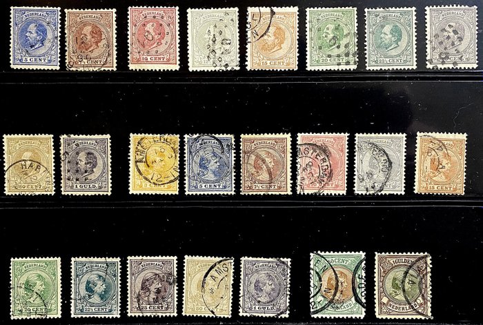 Holland  - Holland 1852/1891 - Samling af 41 annullerede frimærker nr 1-28 34-46; Katalogværdi