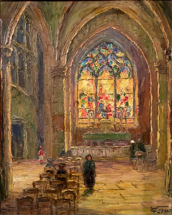 Victor Louis Cuguen (1882-1969) - Intérieur d’église