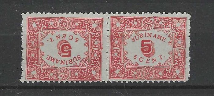 Surinam 1909 - Hjælpeproblem Omvendt trykpar - NVPH 58a/59a