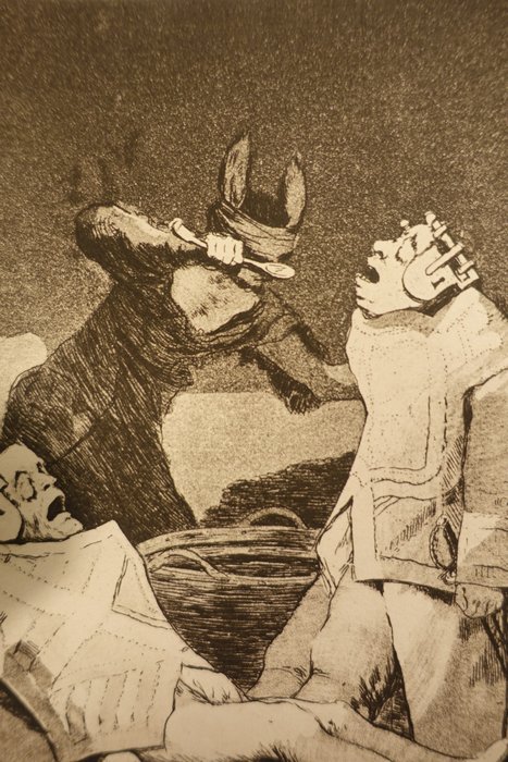 Francisco de Goya (1746-1828) after - Caprichos Blatt #50: Los chinchillas