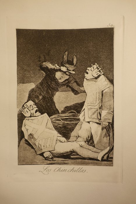 Francisco de Goya (1746-1828) after - Caprichos Blatt #50: Los chinchillas