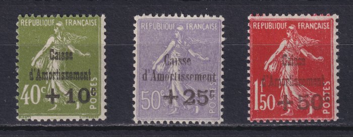 Frankrig 1931 - Synkekasser, 4. serie fra nr. 275 til nr. 277, Ny**.