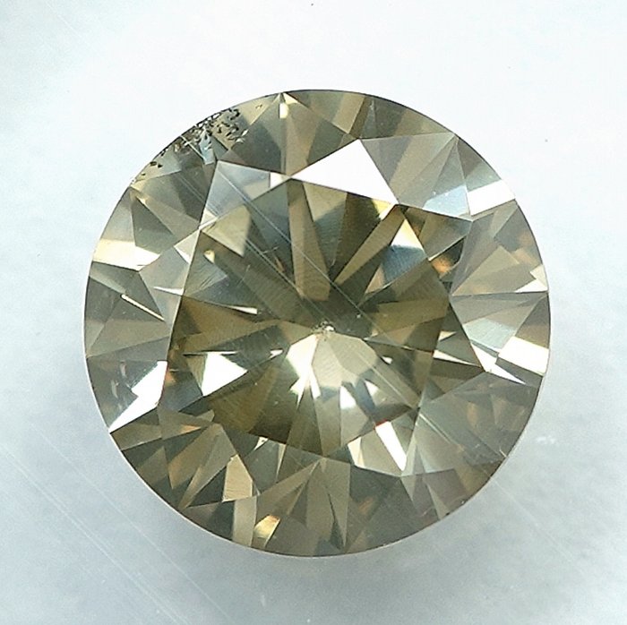 Ingen mindstepris - 1 pcs Diamant  (Naturfarvet)  - 1.00 ct - Fancy light Brunlig Gul - SI2 - International Gemological Institute (IGI)