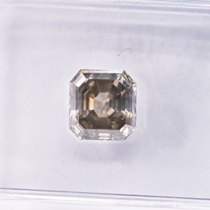 Ingen mindstepris - 1 pcs Diamant  (Naturfarvet)  - 1.03 ct - Smaragd - Fancy Grå, Grønlig Gul - SI2 - International Gemological Institute (IGI)