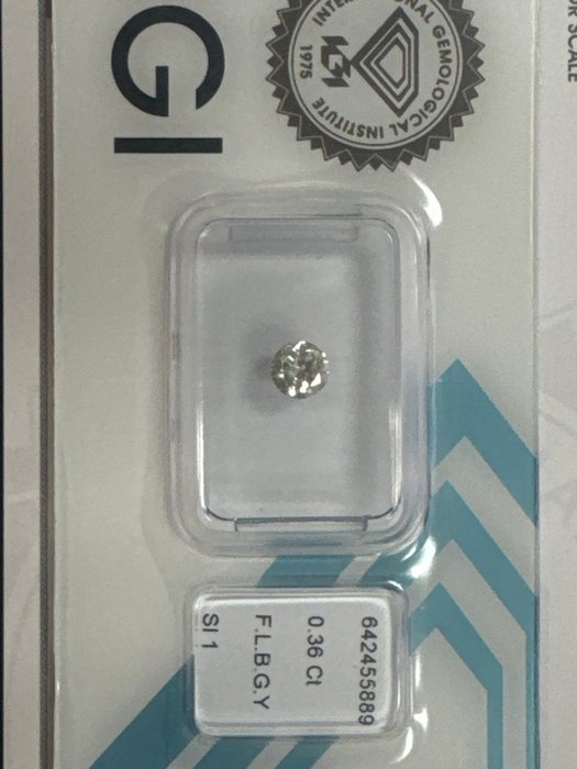 Ingen mindstepris - 1 pcs Diamant  (Naturfarvet)  - 0.36 ct - Rund - Fancy light Brunlig, Grønlig Gul - SI1 - International Gemological Institute (IGI)