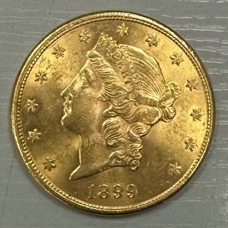 Förenta staterna. Liberty Head Gold $20 Double Eagle 1899-S (33,44 g .900)