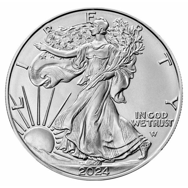 Förenta staterna. 20 x 1 oz 2024 $1 USD American Silver Eagle Coin BU In Tube