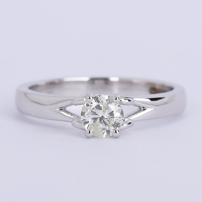 Forlovelsesring - 14 karat Hvidguld -  0.50ct. tw. Diamant (Natur) - Solitaire diamantring