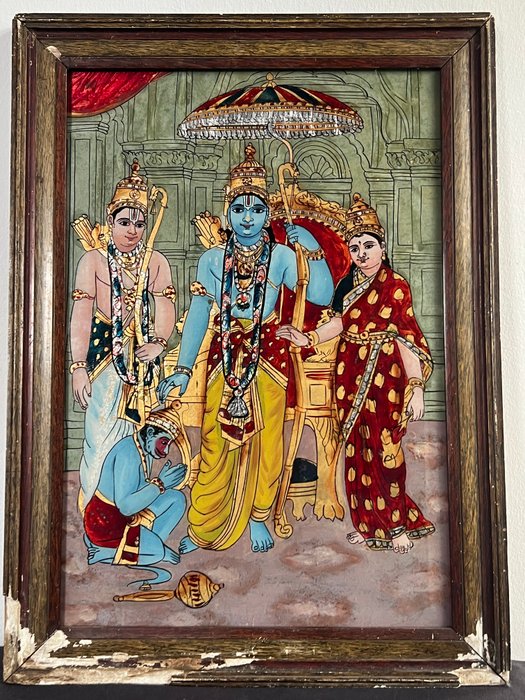 Bag glasmaleri Rama, Sita  Ha - Glas - unbekannt - Indien - 1800-tallet