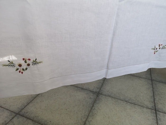 Christmas tablecloth hand embroidered - Dug  - 270 cm - 175 cm