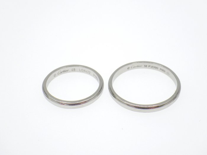 Ingen mindstepris - Cartier - Ring - Cartier d'Amour Pair Wedding Platinum 950 Rings Platin, PT950 - EU: 58/ IT: 18/ USA: 8 1/4