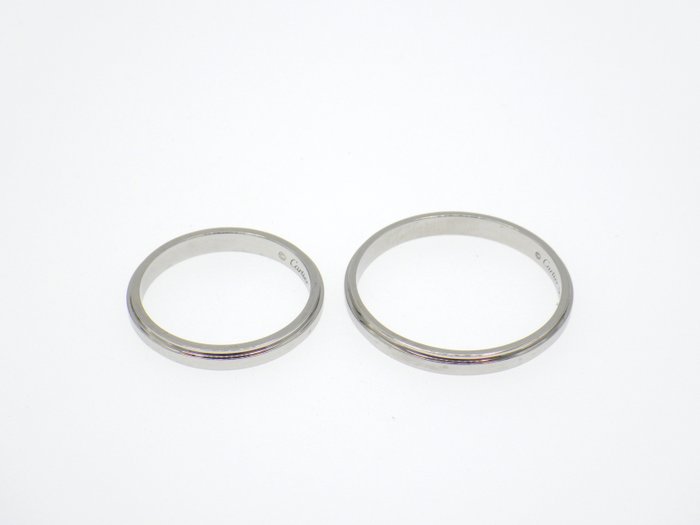 Ingen mindstepris - Cartier - Ring - Cartier d'Amour Pair Wedding Platinum 950 Rings Platin, PT950 - EU: 58/ IT: 18/ USA: 8 1/4