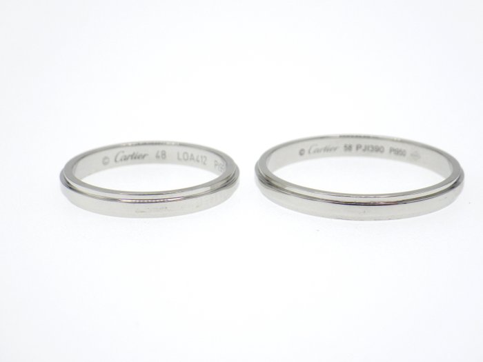 Ingen mindstepris - Cartier - Ring - Cartier d'Amour Pair Wedding Platinum 950 Rings Platin, PT950 - EU: 58/ IT: 18/ USA: 8 1/4