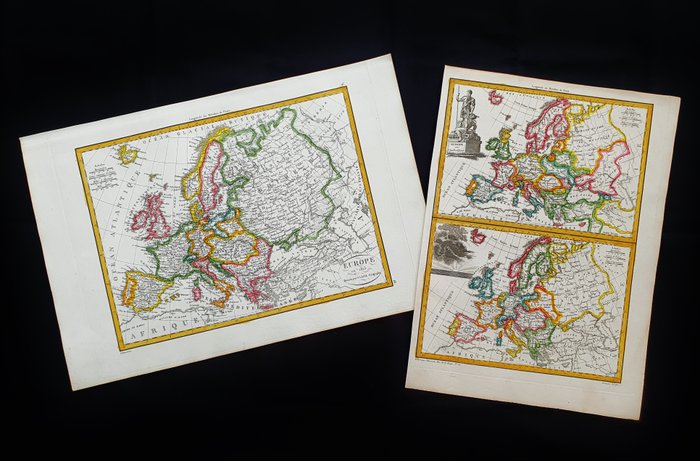 Europa - [LOT of 2] - Middelhavslandene / Europa; Pierre M. Lapie / Conrad Malte-Brun - [Lot of 2] - Europe Moderne en 1815 / Europe sous Charles-Quint - 1801-1820